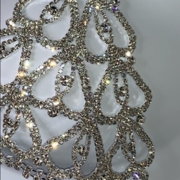 ✨ Crystal Goddess Silver Rhinestone Thong Panty - Picture 4 of 8